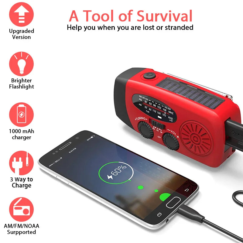 Solar Hand Crank Weather Radio