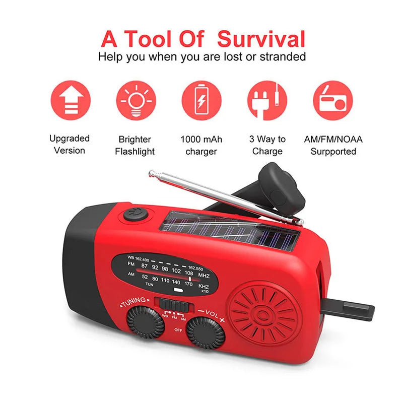 Solar Hand Crank Weather Radio