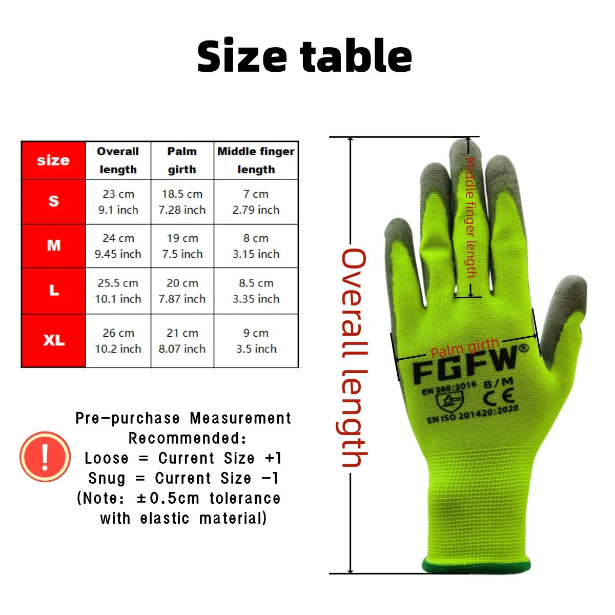 PU Coated Work Gloves (10 Pairs)
