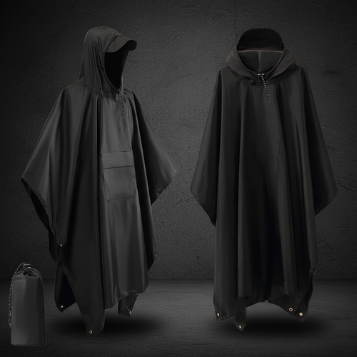 waterproof rain poncho 3-in-1 emergency shelter for camping and survival