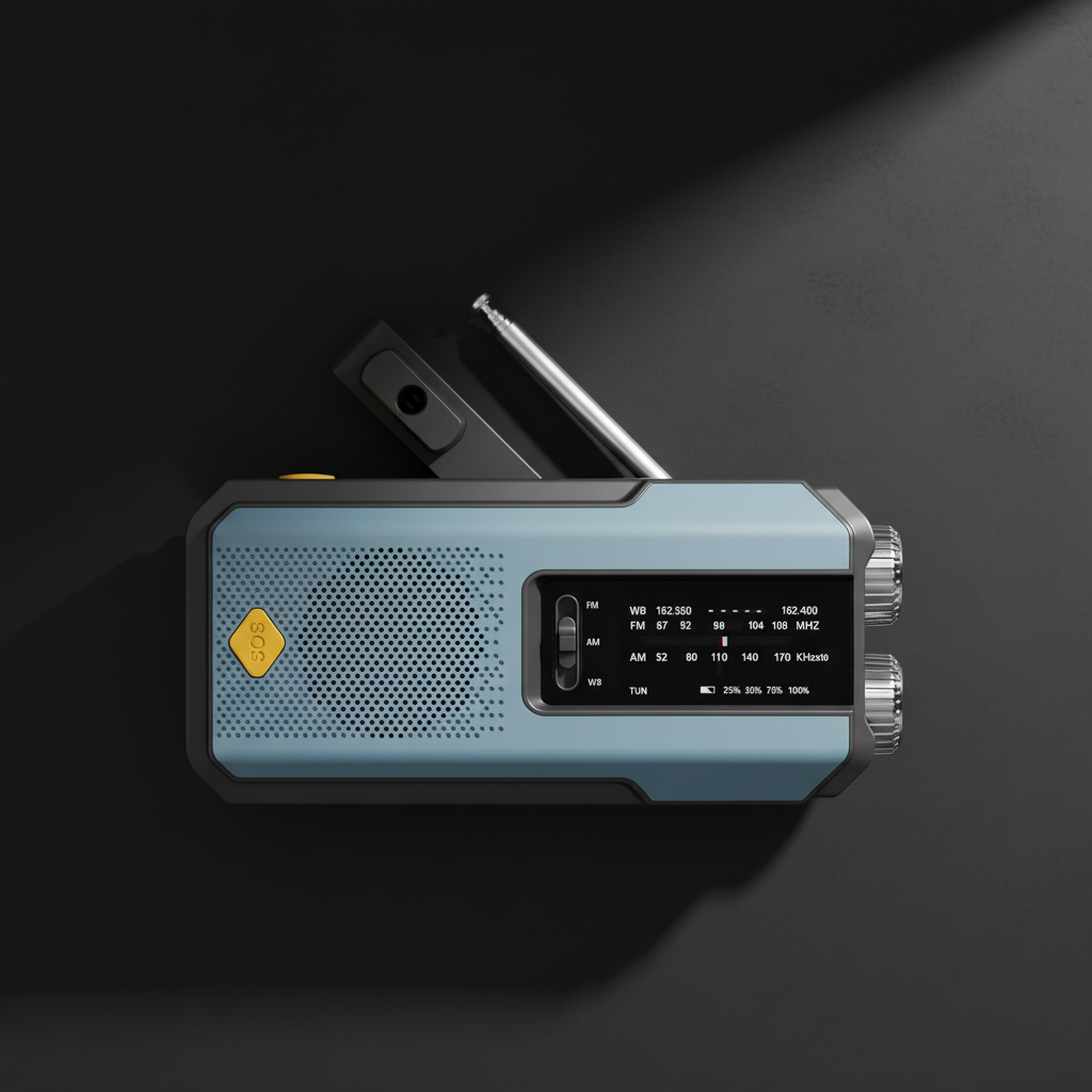 emergency weather radio hand crank solar powered for disaster preparedness UK