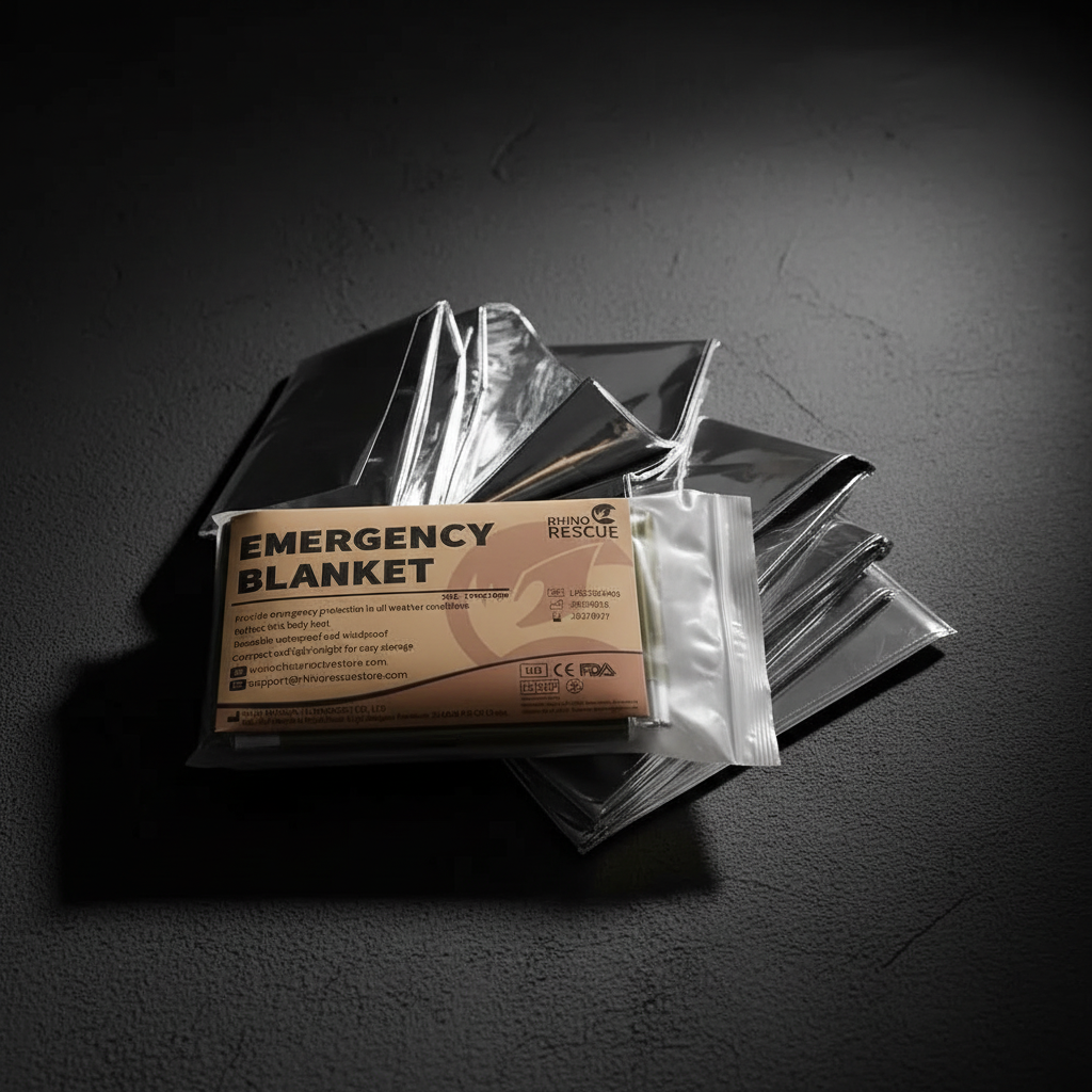 emergency thermal blanket foil survival pack for camping and disaster preparedness
