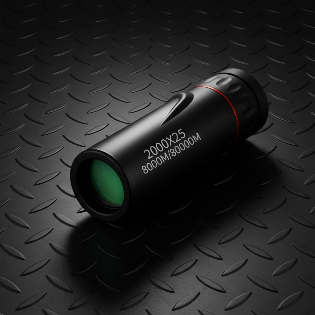 HD monocular telescope 2000x25 for tactical surveillance and outdoor navigation