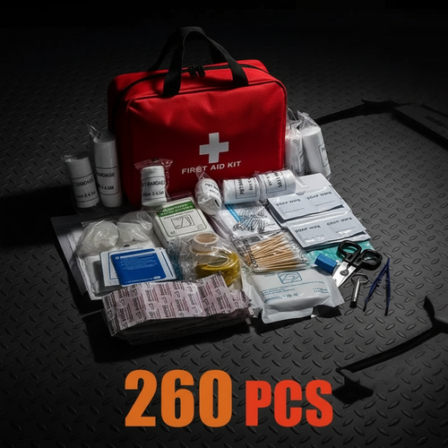 260 piece first aid kit comprehensive emergency medical supplies for home and camping