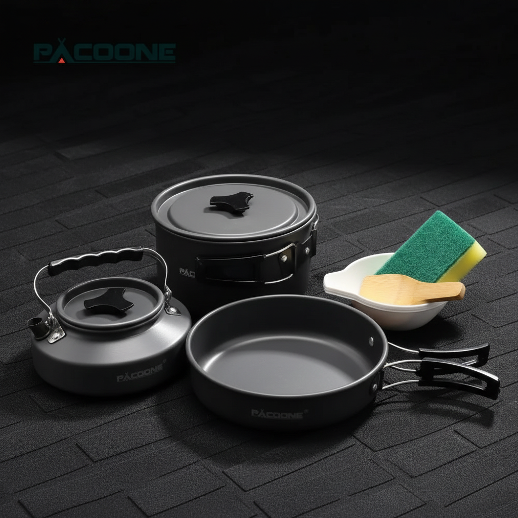 camping cookware set portable mess kit for outdoor survival and emergency cooking