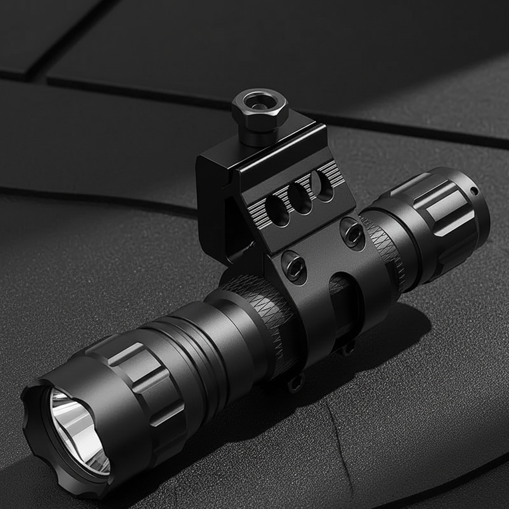 tactical flashlight mount attachment for survival gear and emergency lighting